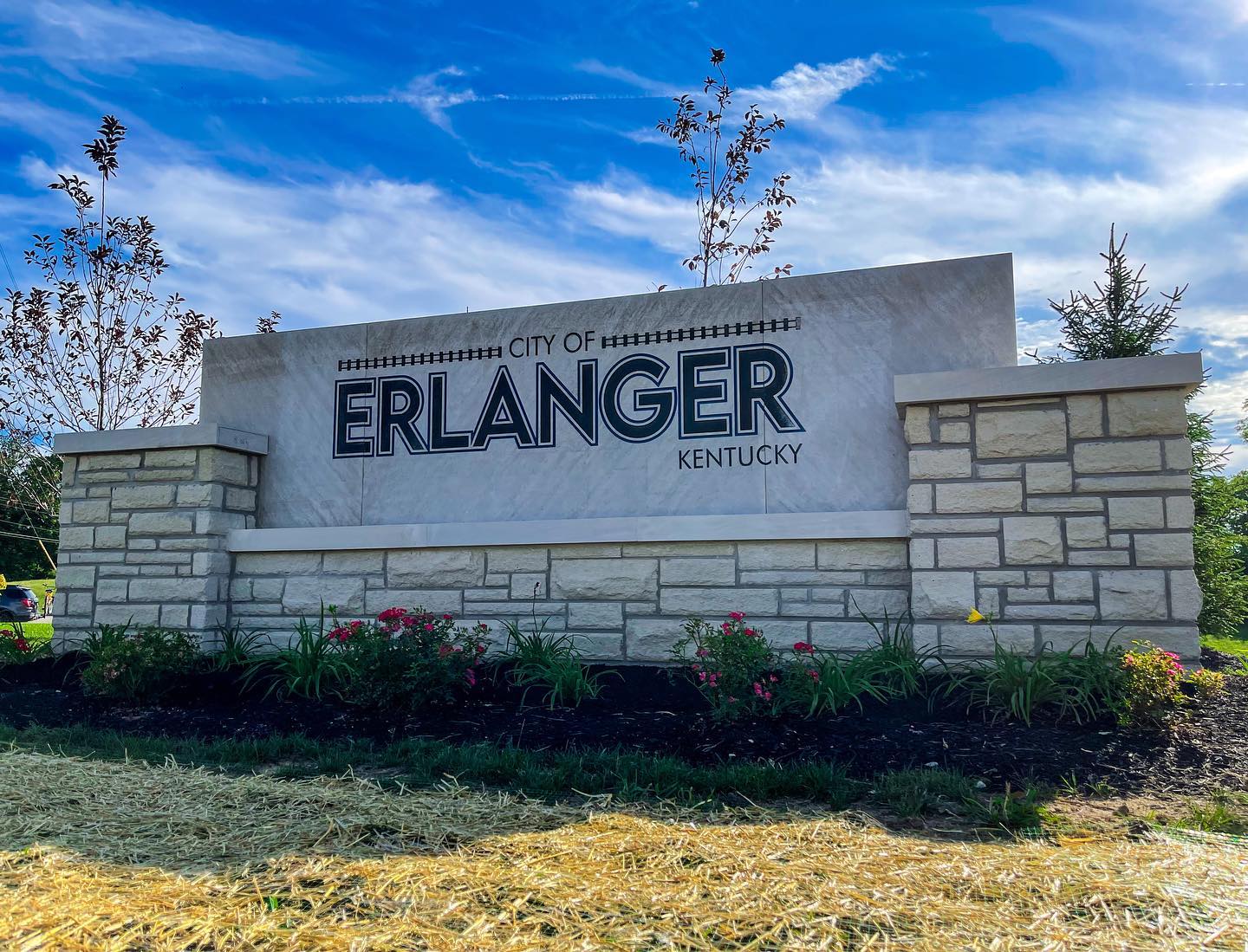 City of Erlanger Entrance Sign at the corner of Stevenson Rd an…