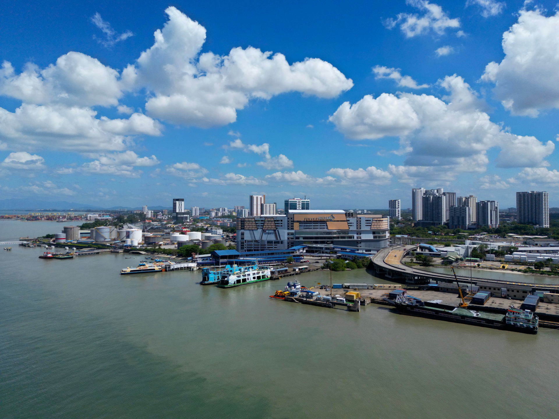 Drone photo of Butterworth in Seberang Perai, Penang, taken in …