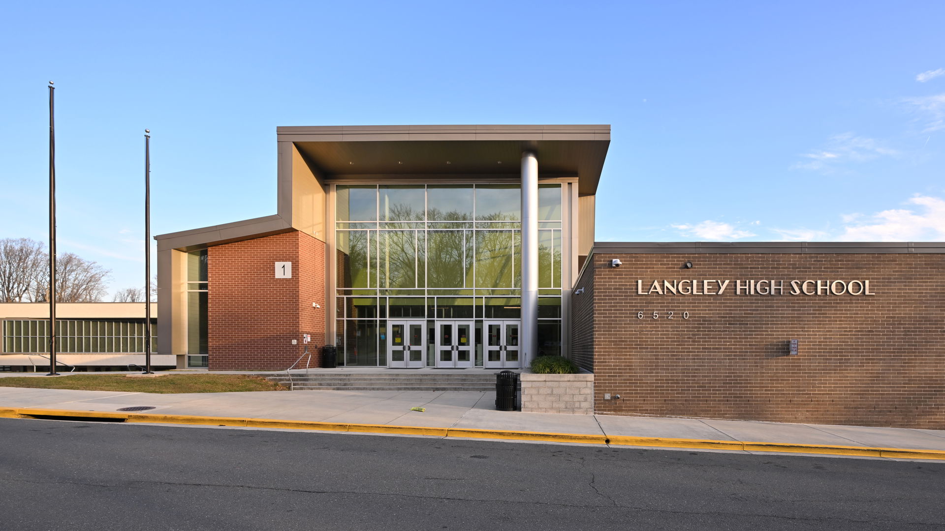 The main entrance for Langley High School, part of the Fairfax …