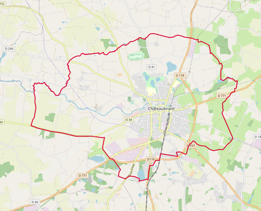 Carte OSM de Châteaubriant, Loire-Atlantique