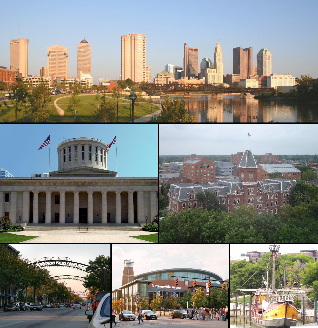 Montage of Columbus, Ohio images. From top to bottom left to ri…