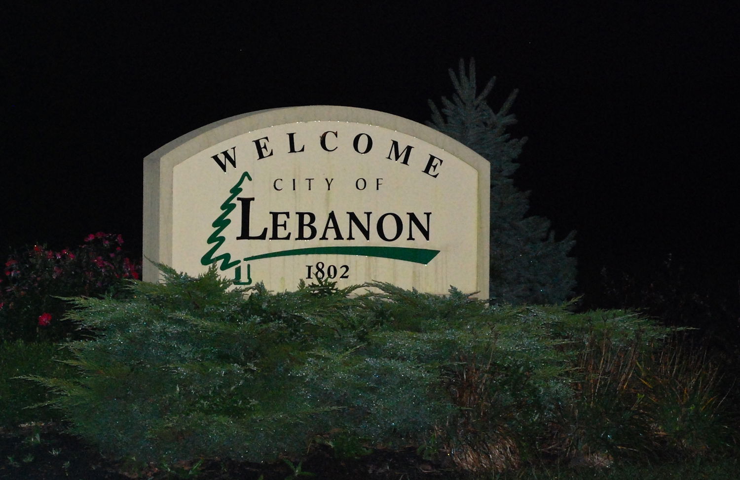 City welcome sign of Lebanon, Ohio, USA.