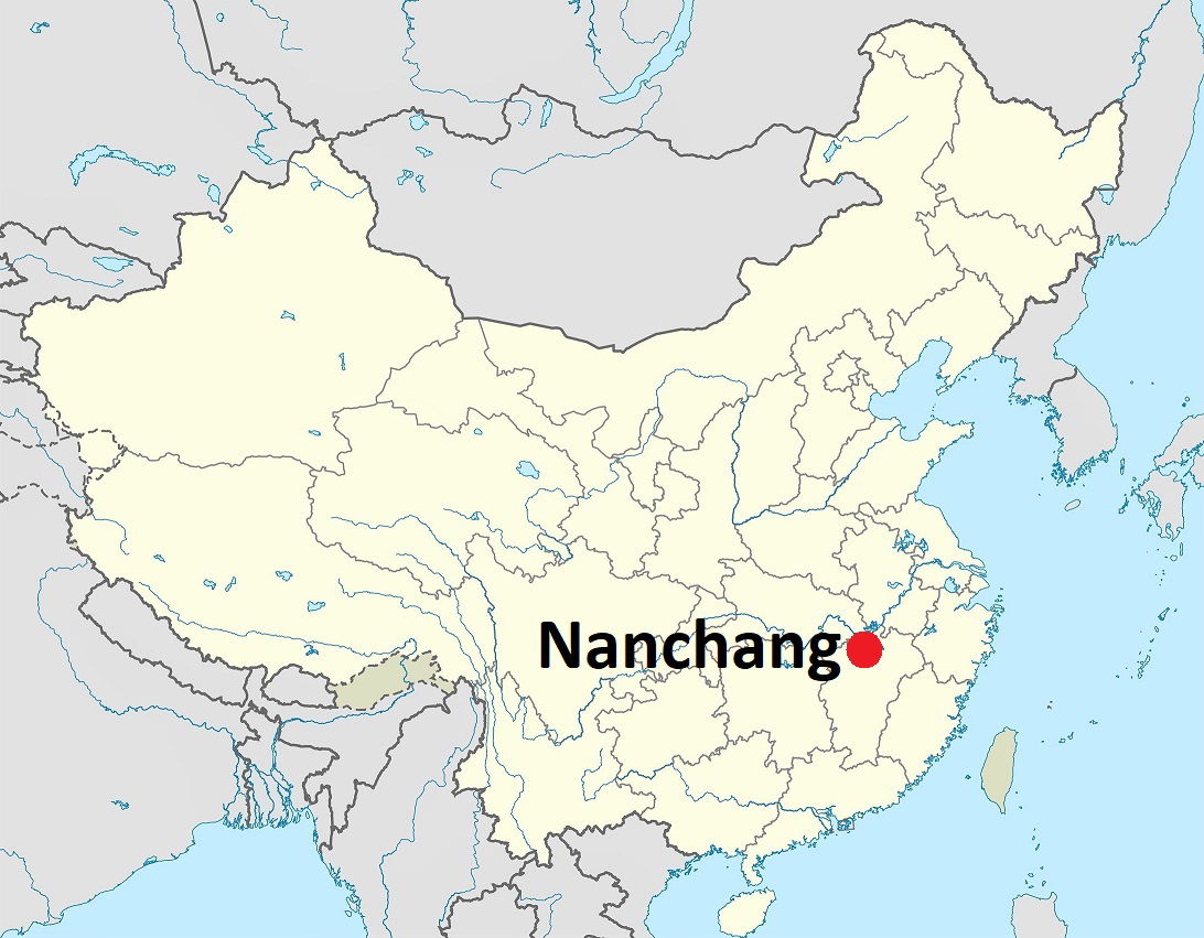Location MAP Nanchang City in Jiangxi Region, China. Based on a…