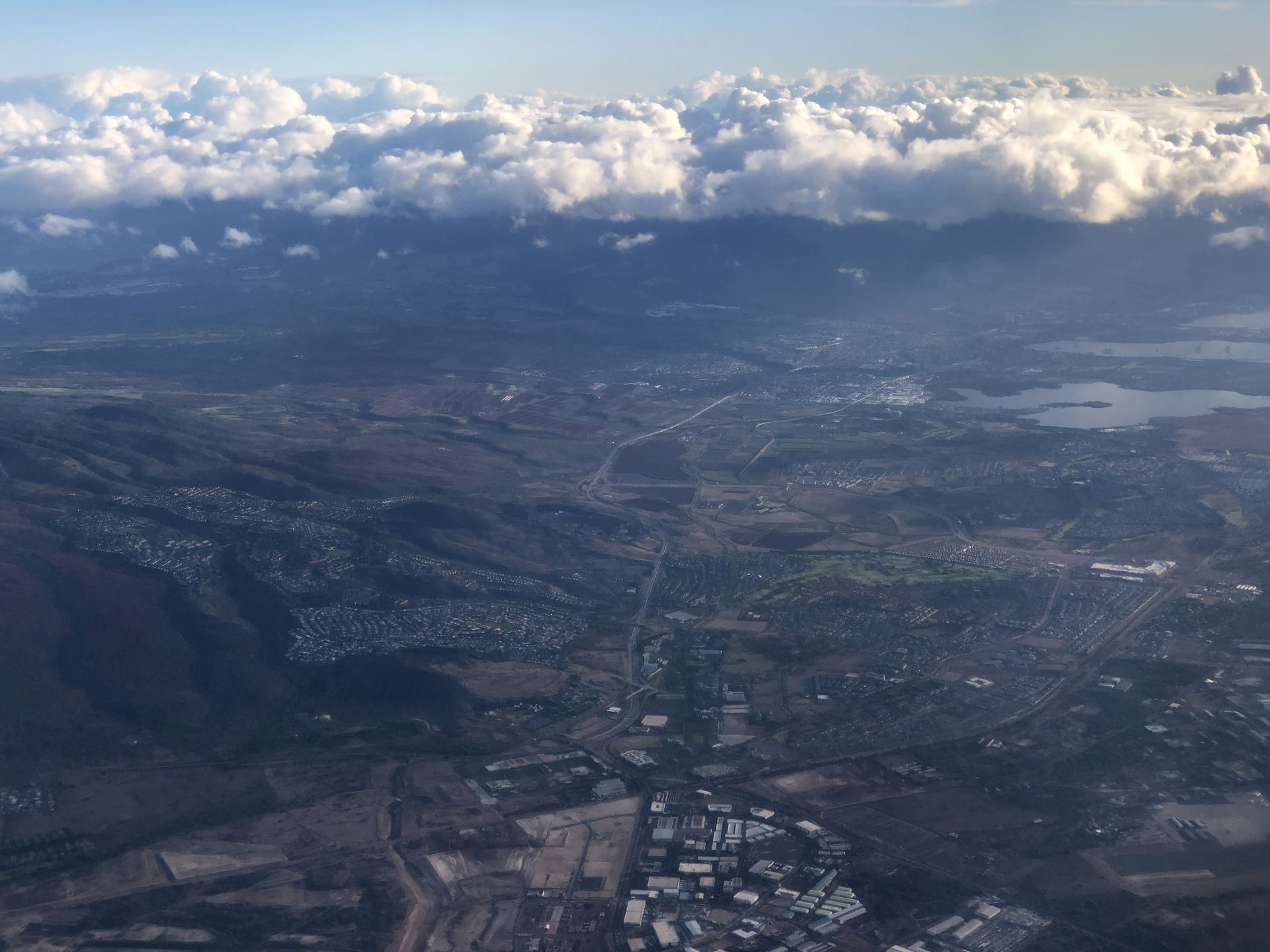 View northeast towards the western end of Interstate H-1 on the…