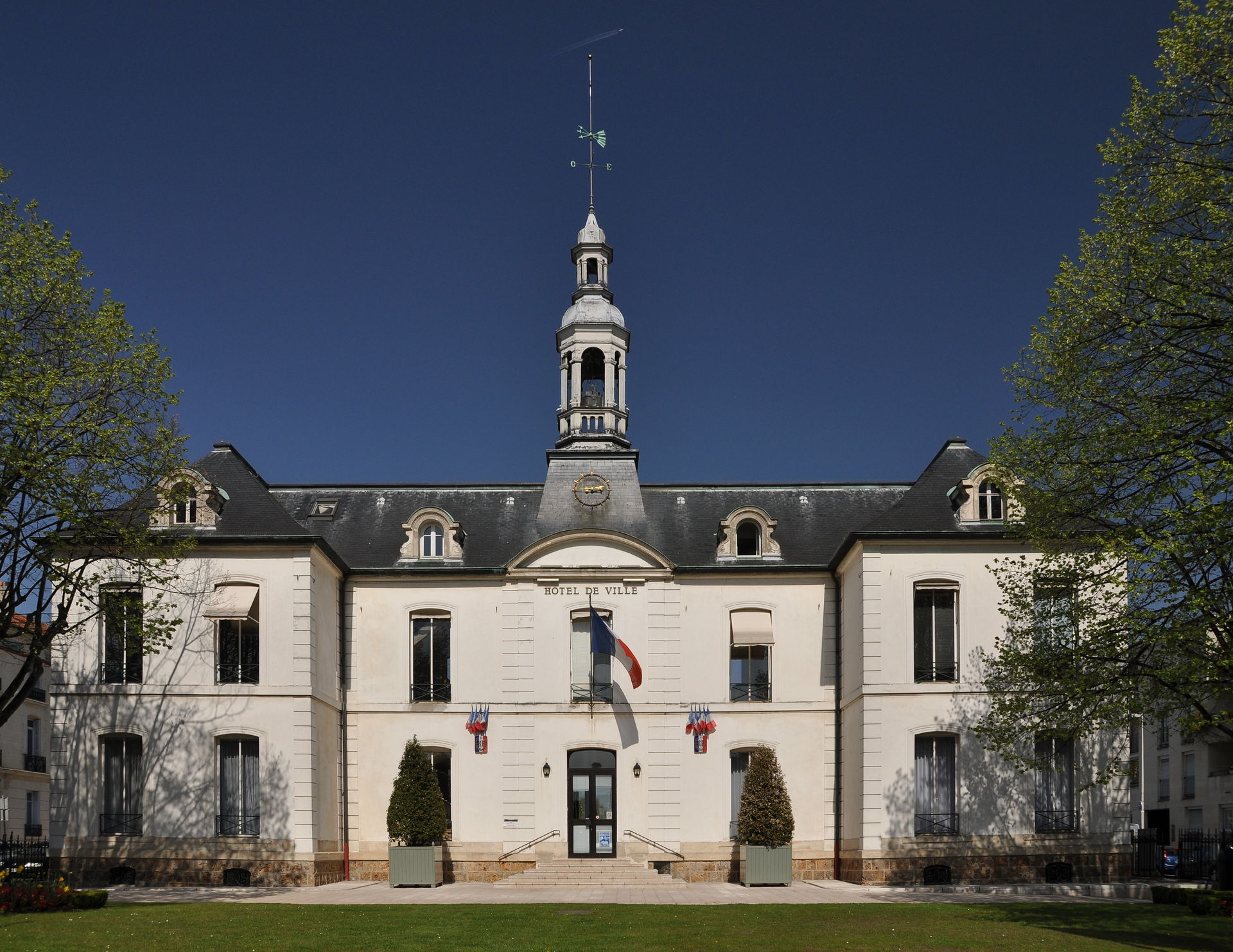 The town hall of Chatou in Yvelines department, France, install…