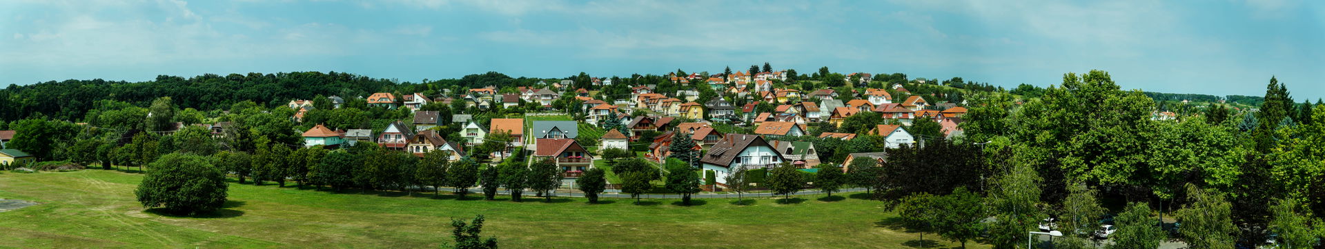 Panorama shot of the town of Zalakaros, Zala, Hungary.