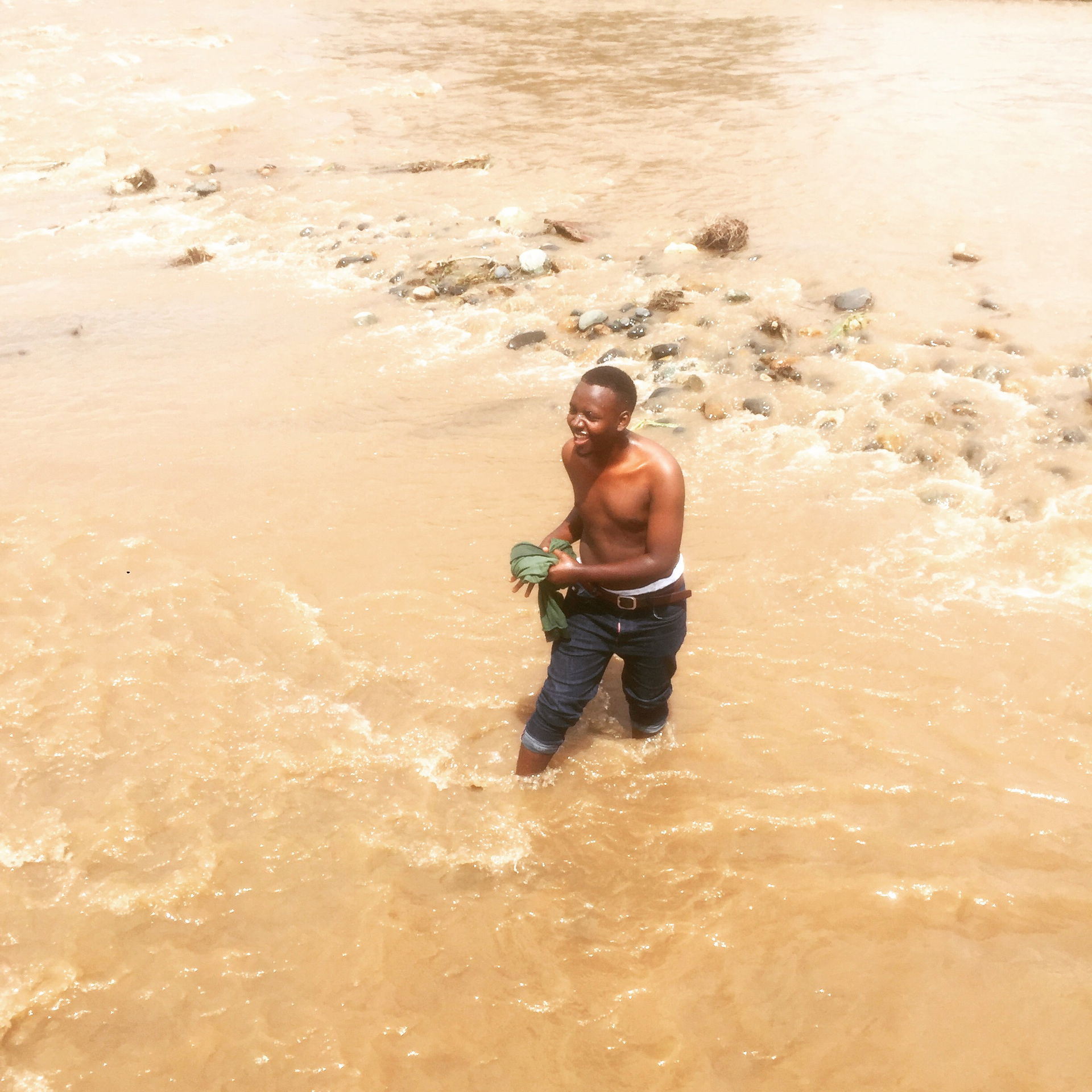 Below is the water above which the suspending bridge was built …