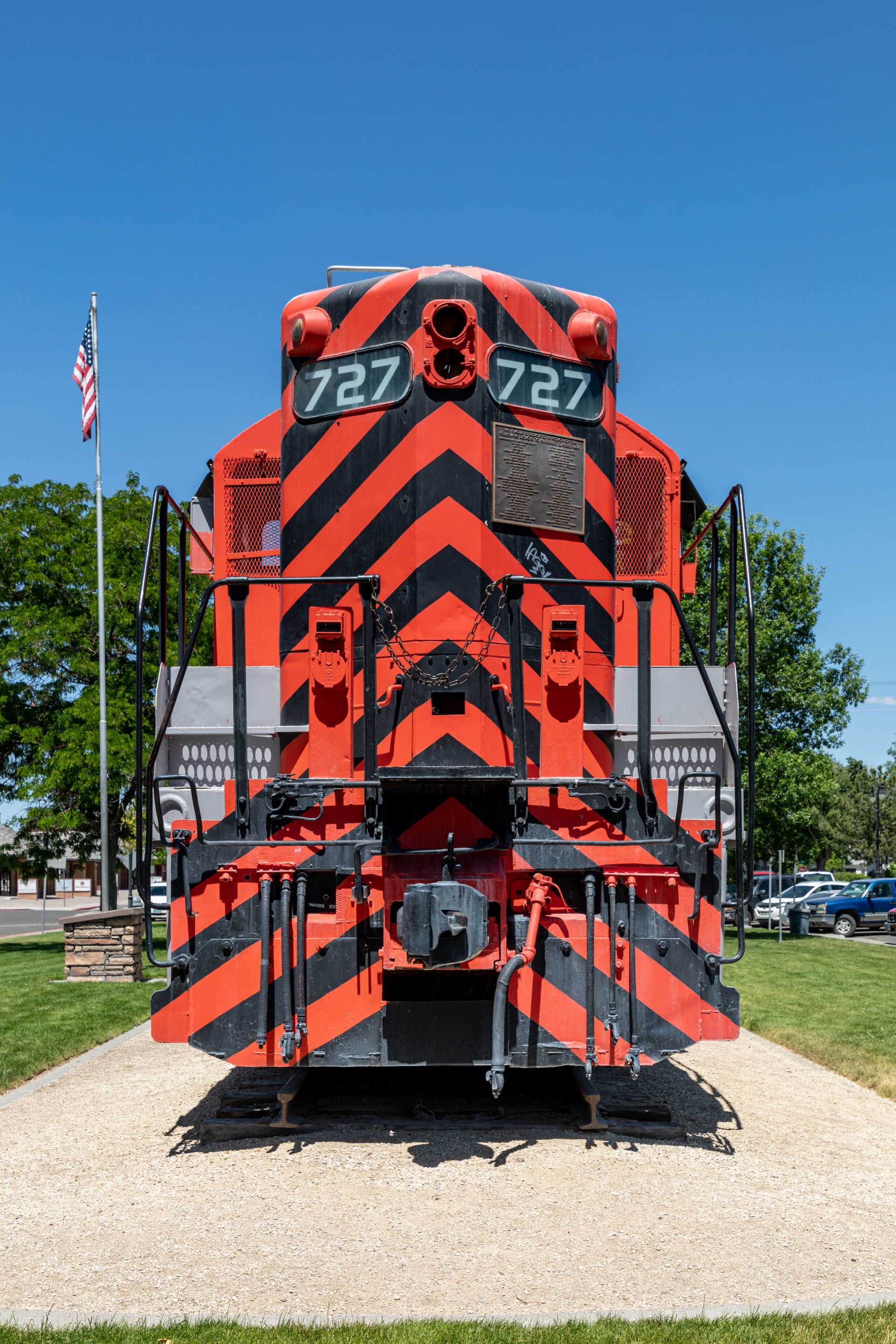 Diesel locomotive “Western Pacific 727” in Elko Railroad Park, …