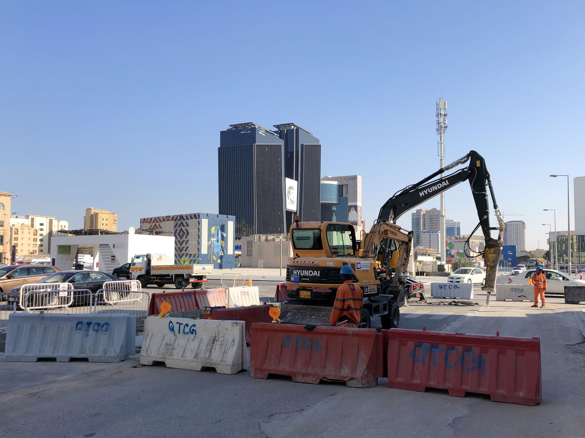 Construction in the Al Sadd district in 2022.