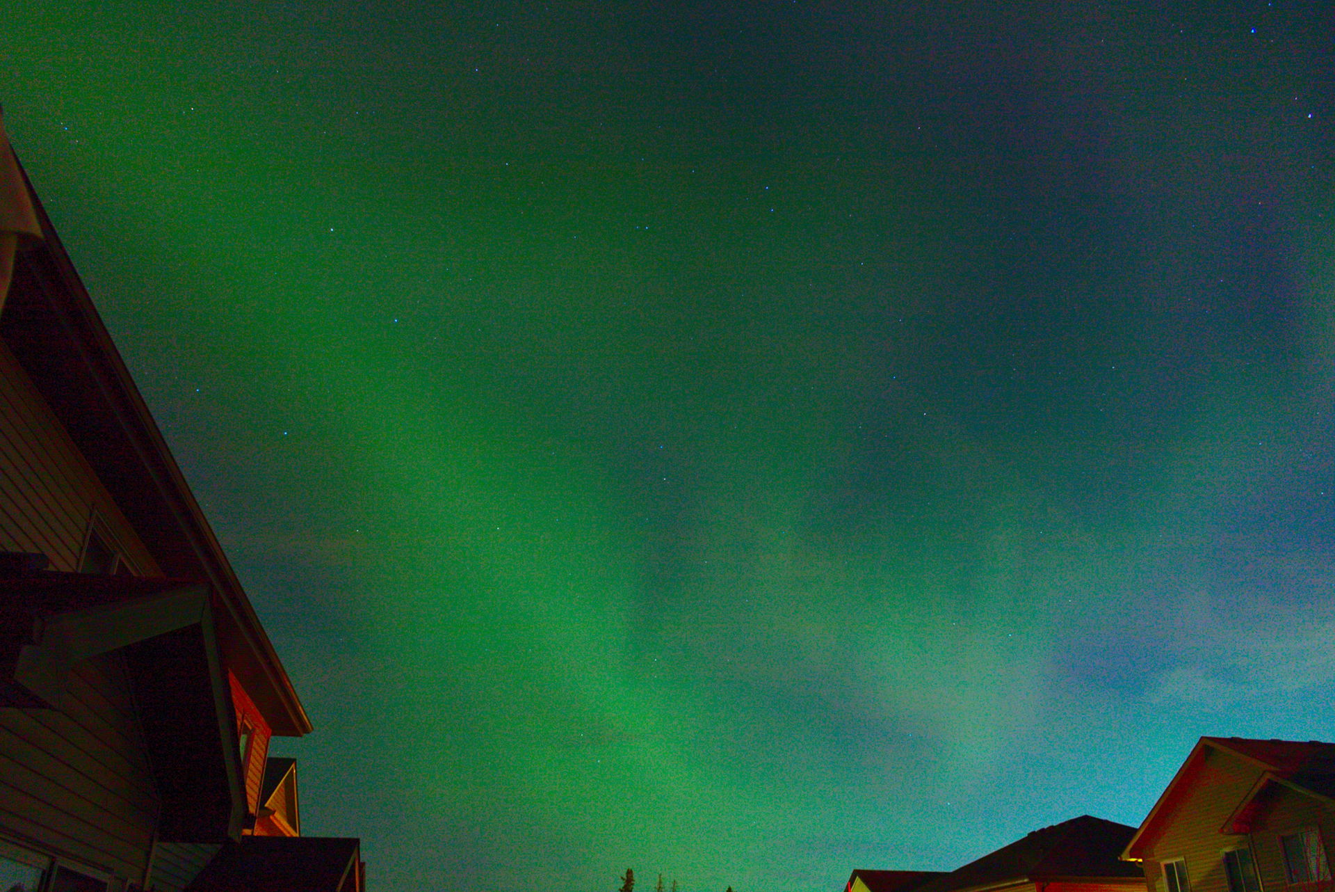 Northern Lights over Spruce Grove, during a geomagnetic storm. …