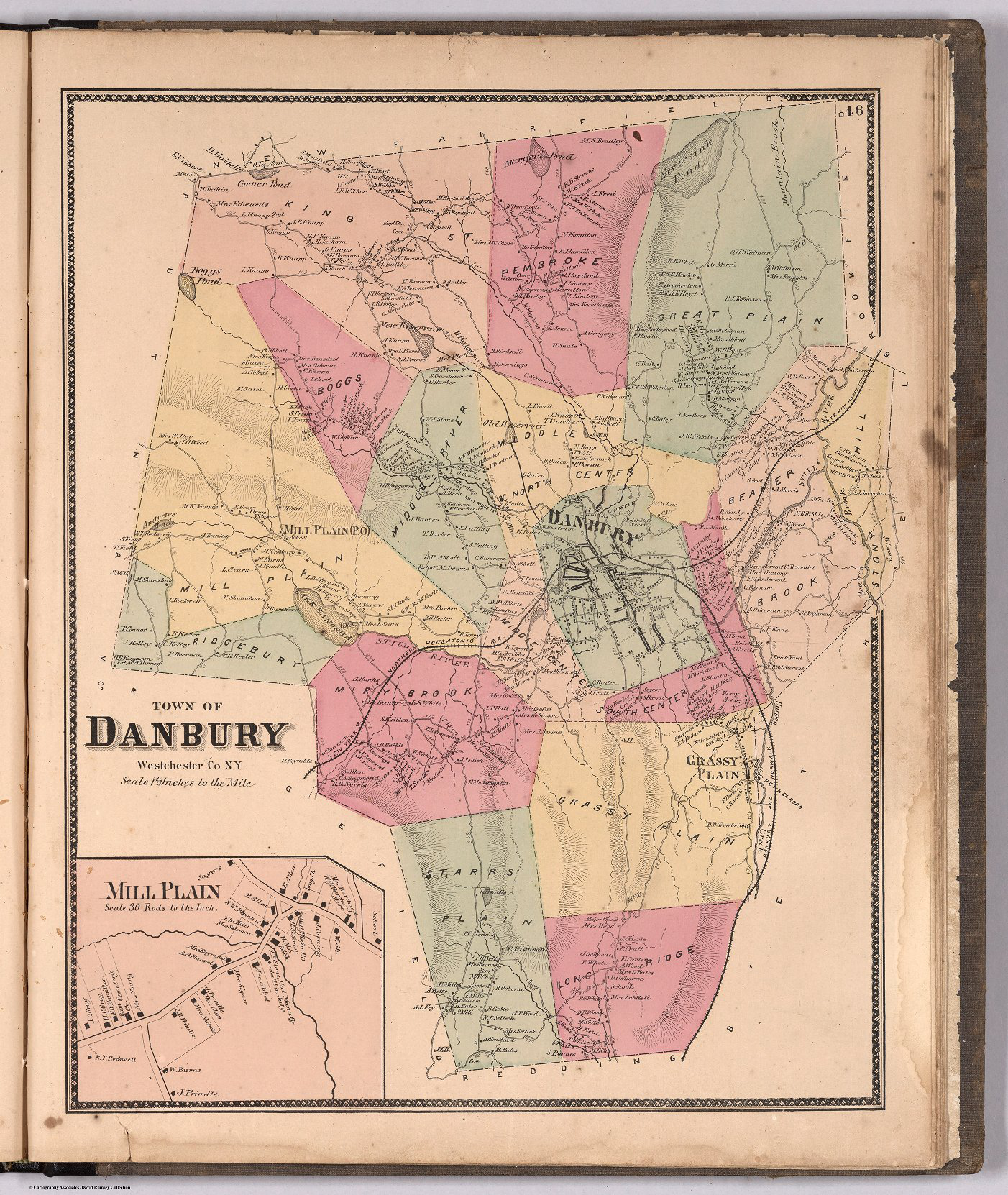 Map of Danbury, CT (1867)
