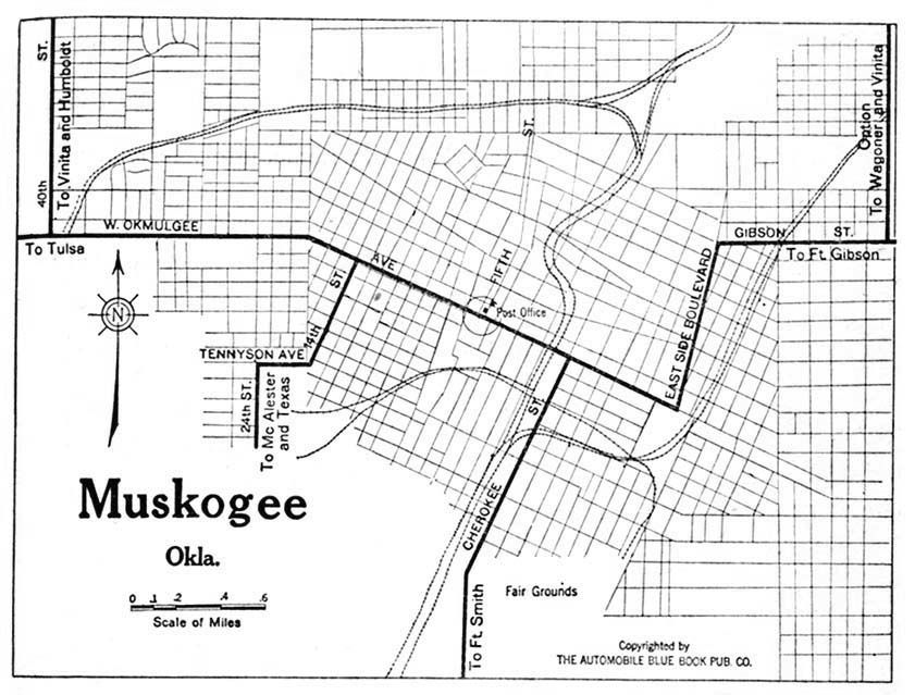 A map of Muskogee, OK from 1920 originally listed at http://www…