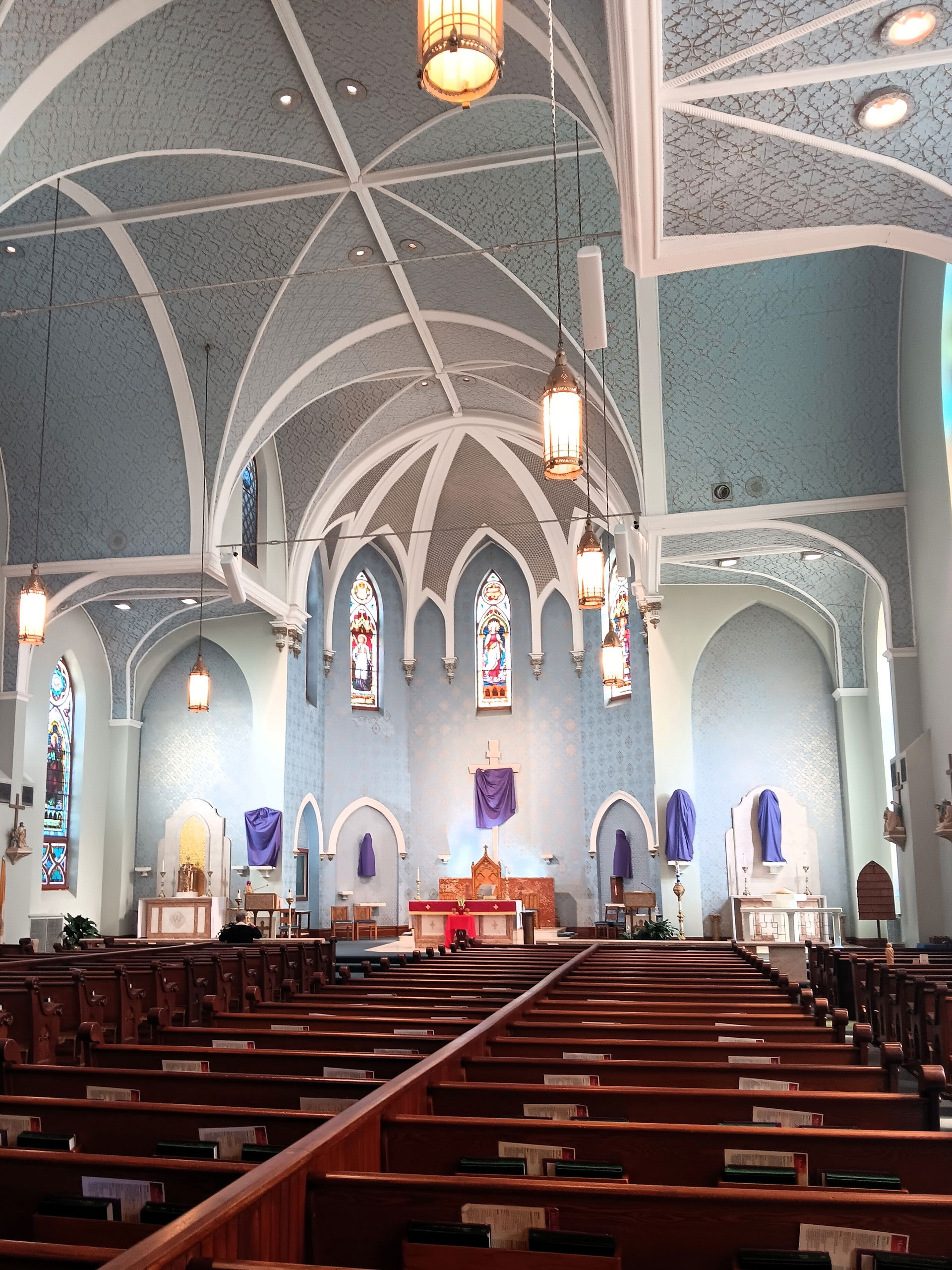 Inside the Immaculate Conception Church facing the altar in For…