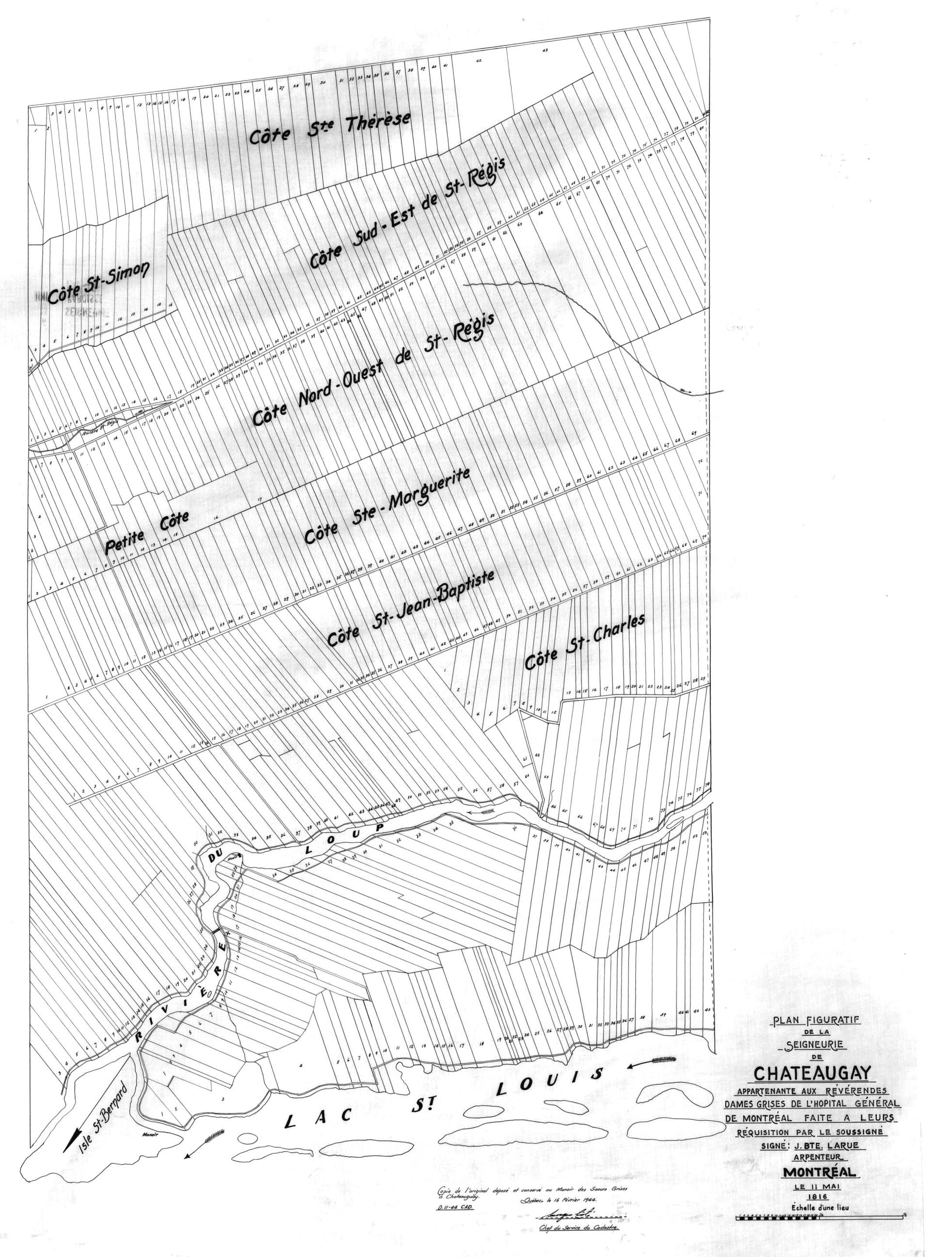Plan de la seigneurie de Châteauguay appartenant aux Révérendes…