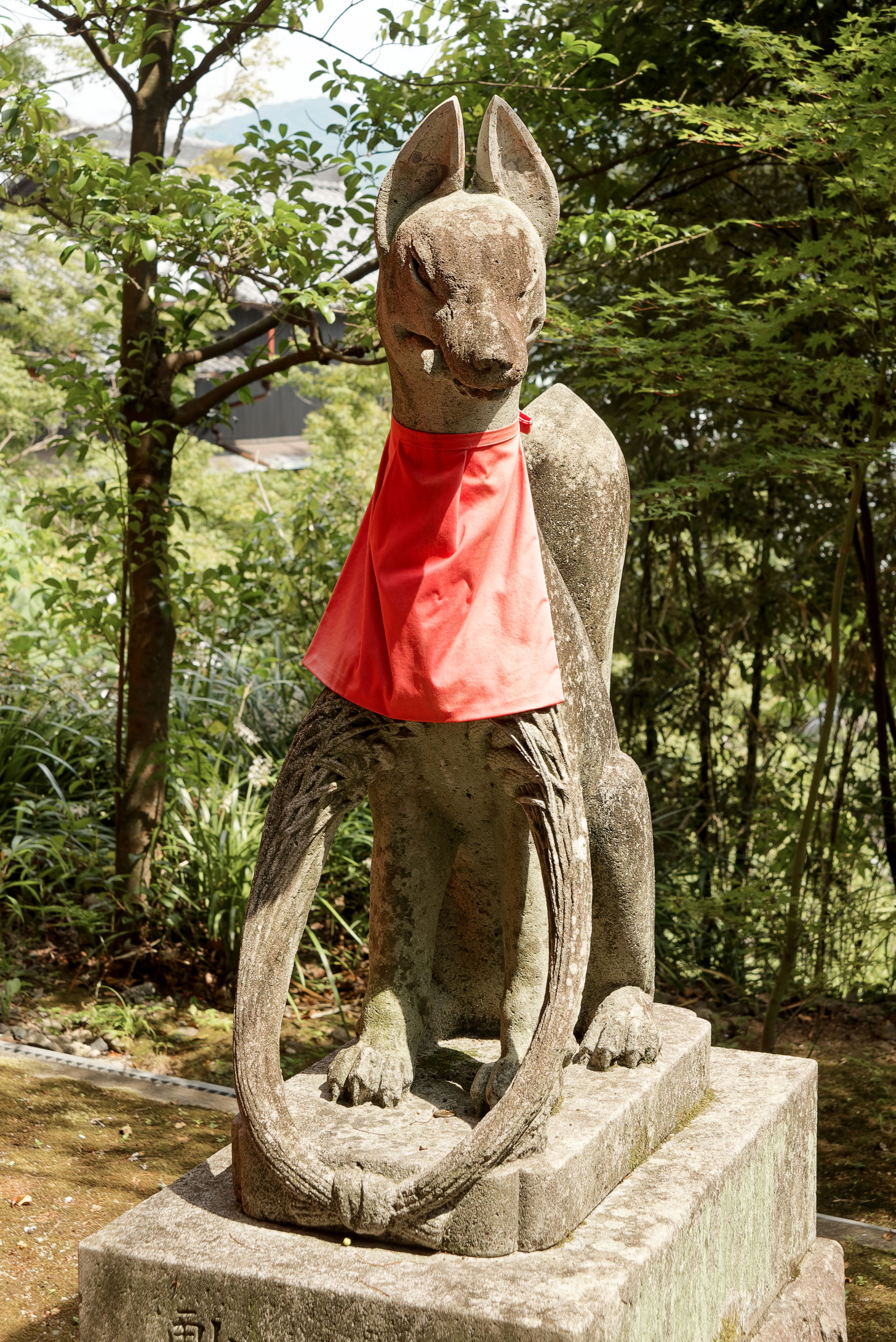 Inari fox statue at Suwa Shrine, Nagasaki
