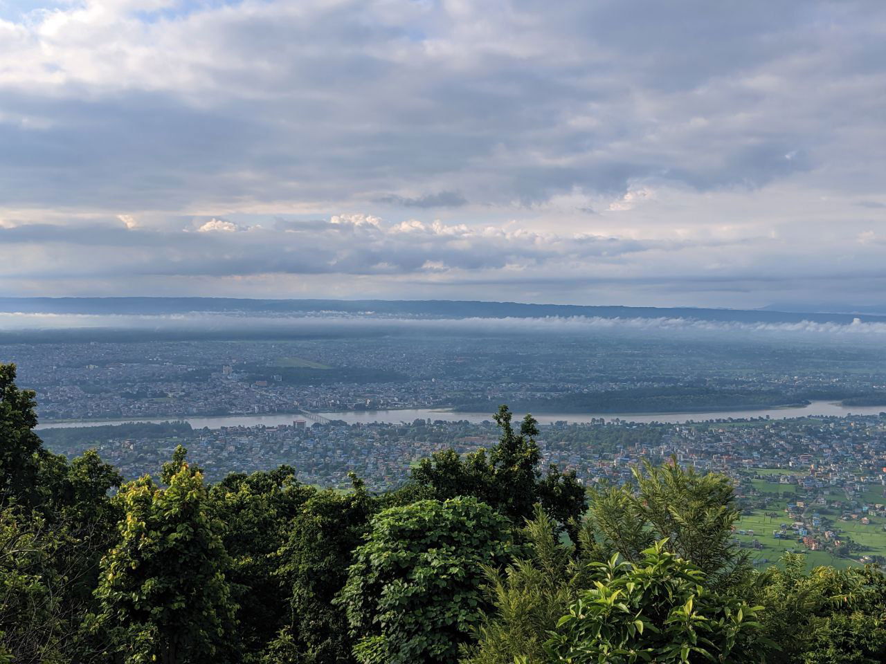 View from Maula Kalika Temple area over Gaindakot, Narayani Riv…