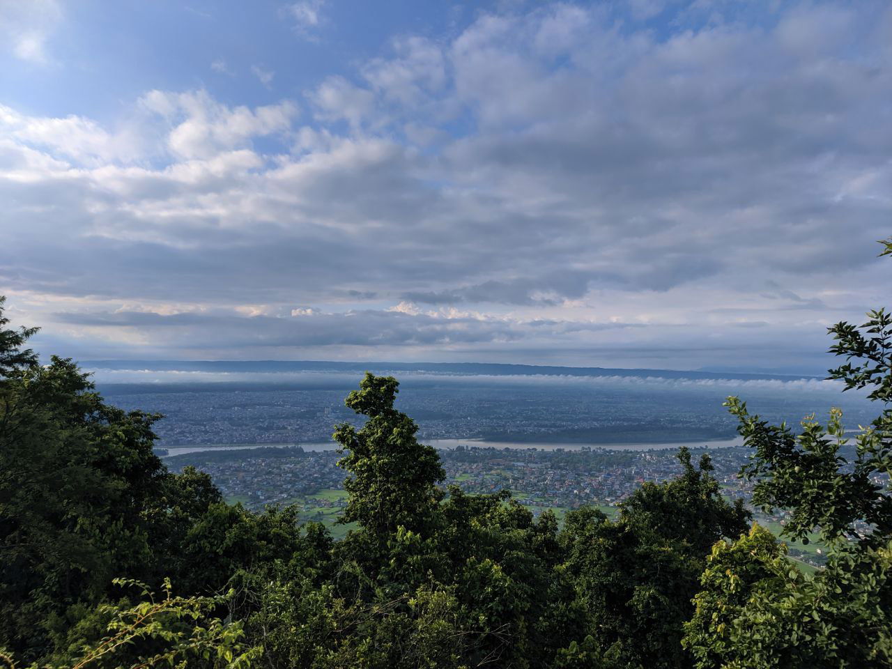 View from Maula Kalika Temple area over Gaindakot, Narayani Riv…