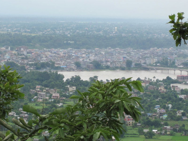 Gaindakot town and Narayanghat (part of Bharatpur city) seen fr…
