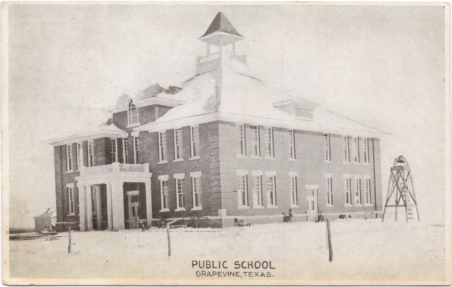 Postcard: Public School, Grapevine, Texas. The postcard feature…