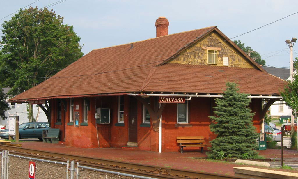 Photo of Malvern train station in Malvern, Pennsylvania.