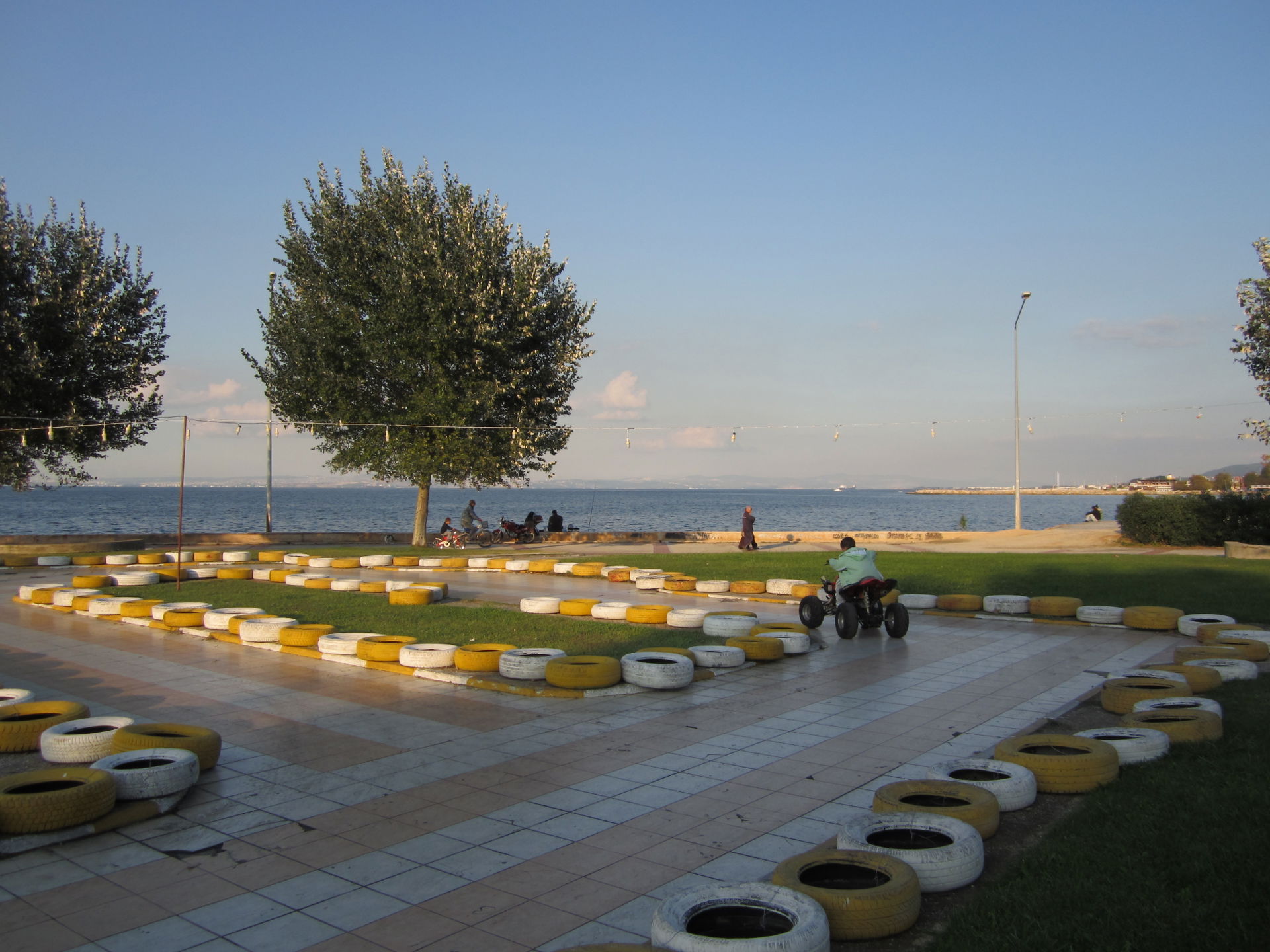 Yalova Turkey's seaside go karts, at sunset