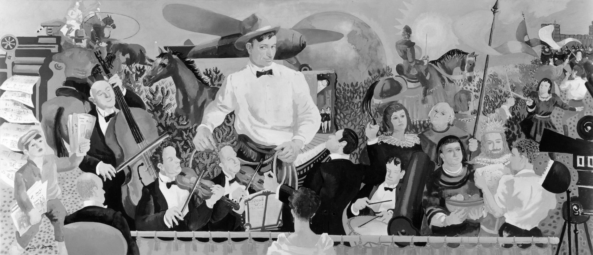 Photograph of Will Rogers, a mural by Randall Davey for the Uni…