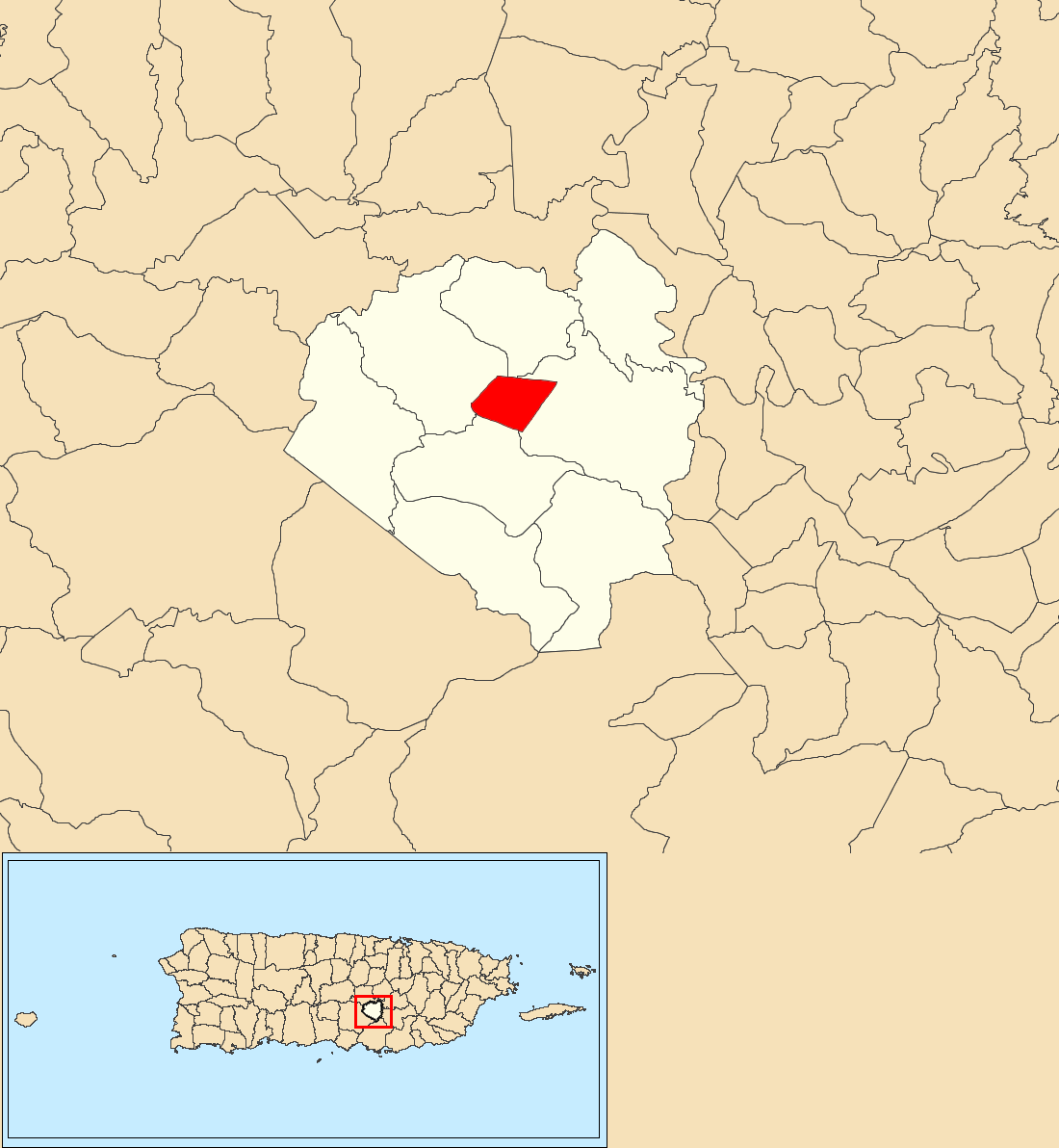 Aibonito barrio-pueblo, Aibonito, Puerto Rico locator map