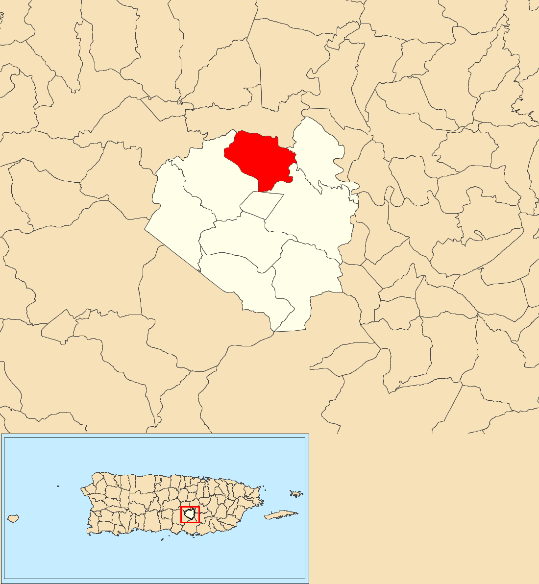 Caonillas, Aibonito, Puerto Rico locator map