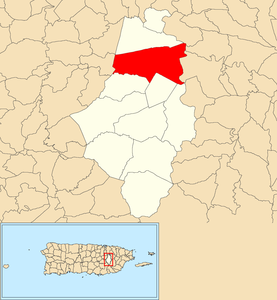 Bairoa, Caguas, Puerto Rico locator map
