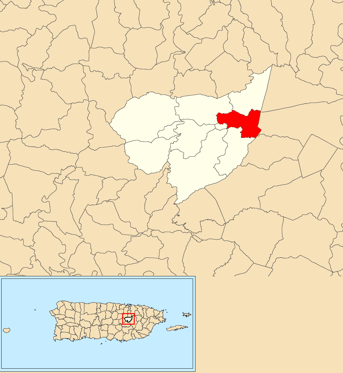 Bairoa, Aguas Buenas, Puerto Rico locator map