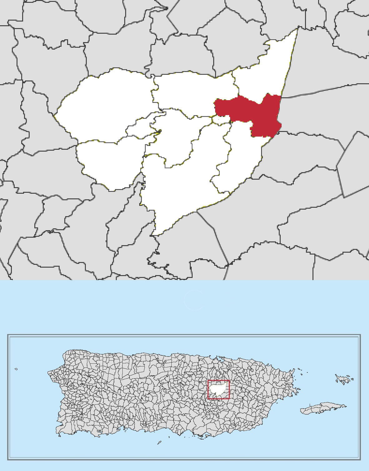 Bairoa, Aguas Buenas, Puerto Rico locator map