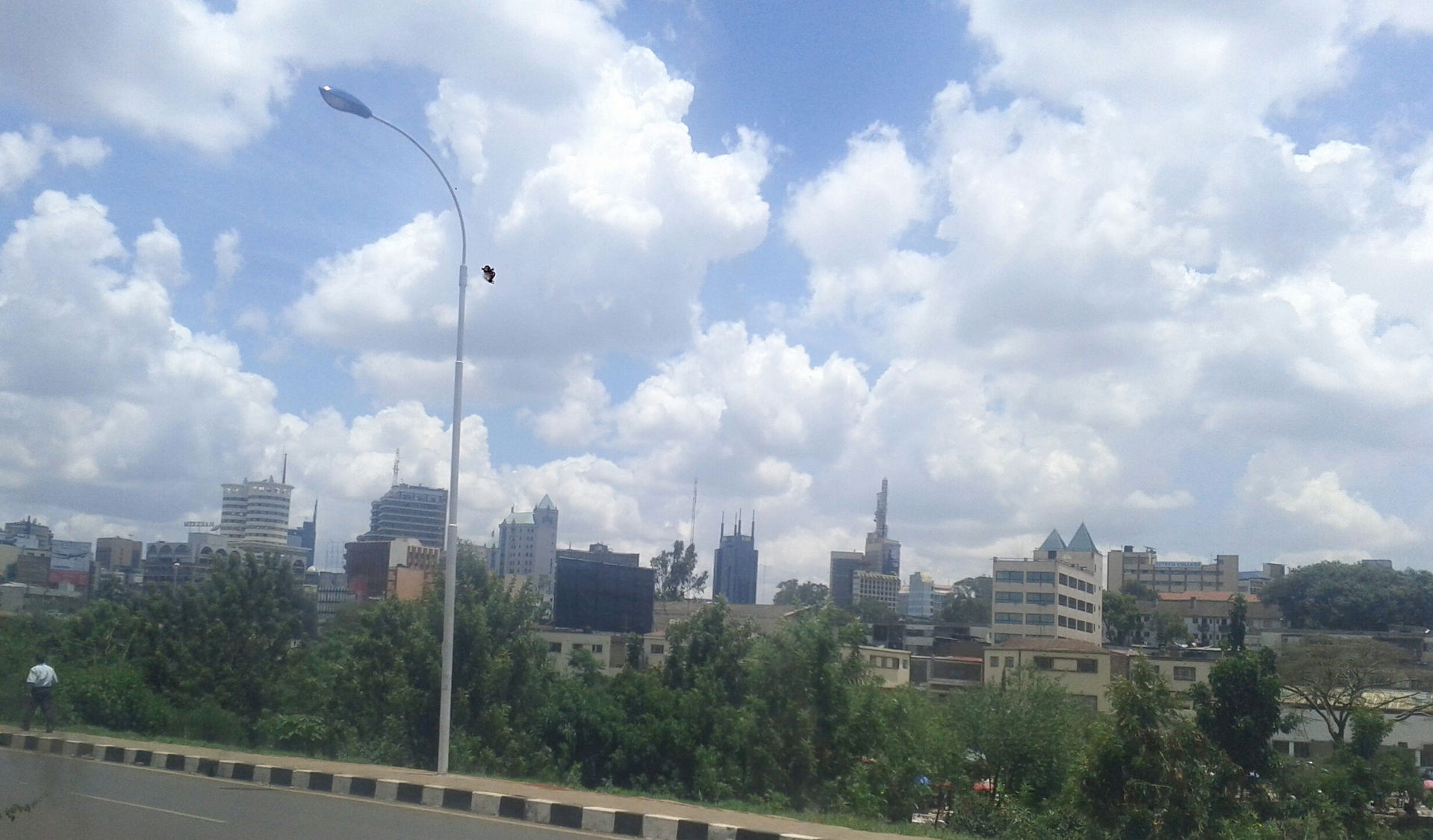 The skyline of Nairobi as viewed from Kijabe Road
