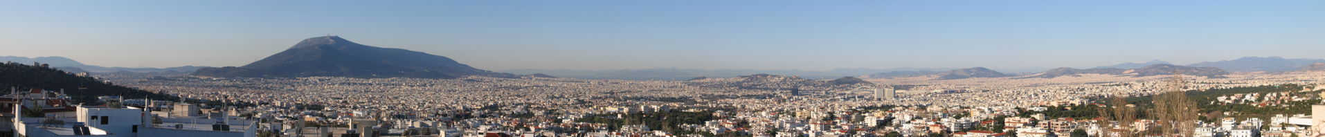 Panorama of Athens shot from Melissia. Exceptionally clear atmo…