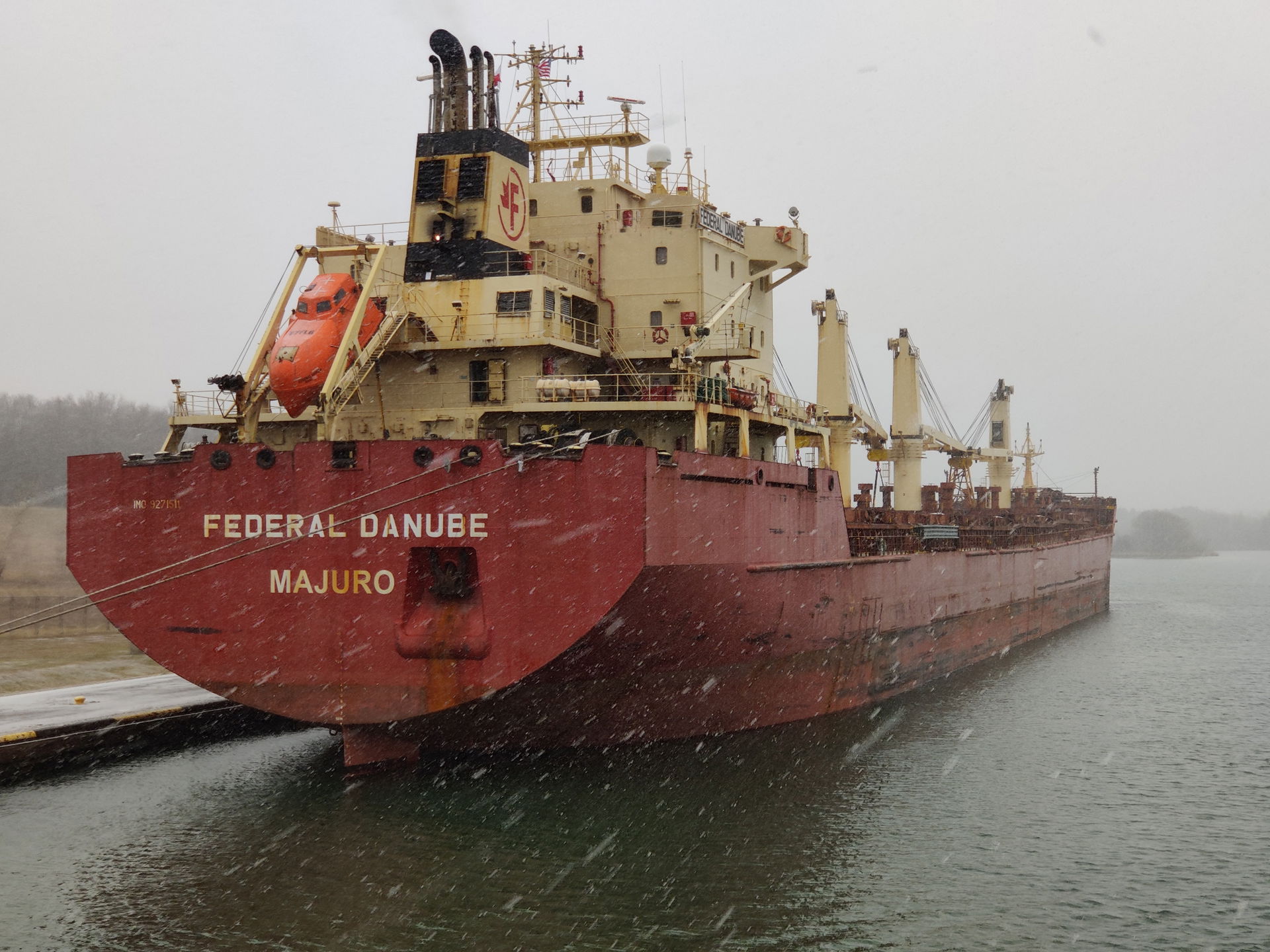 Ship Federal Danube docked on the downriver side of the Eisenho…