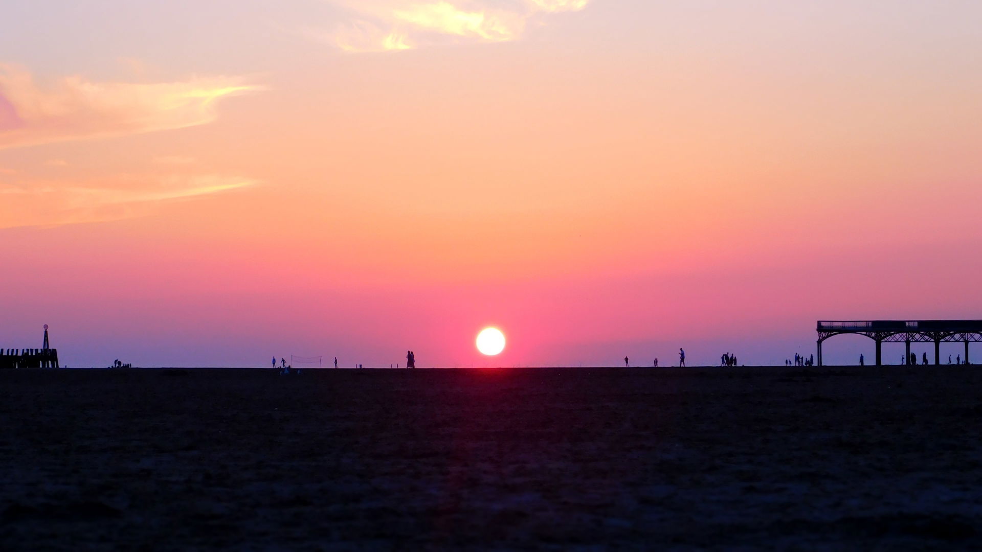 A sunset at Lytham St Anne's, Lancashire. St Anne's Pier can be…