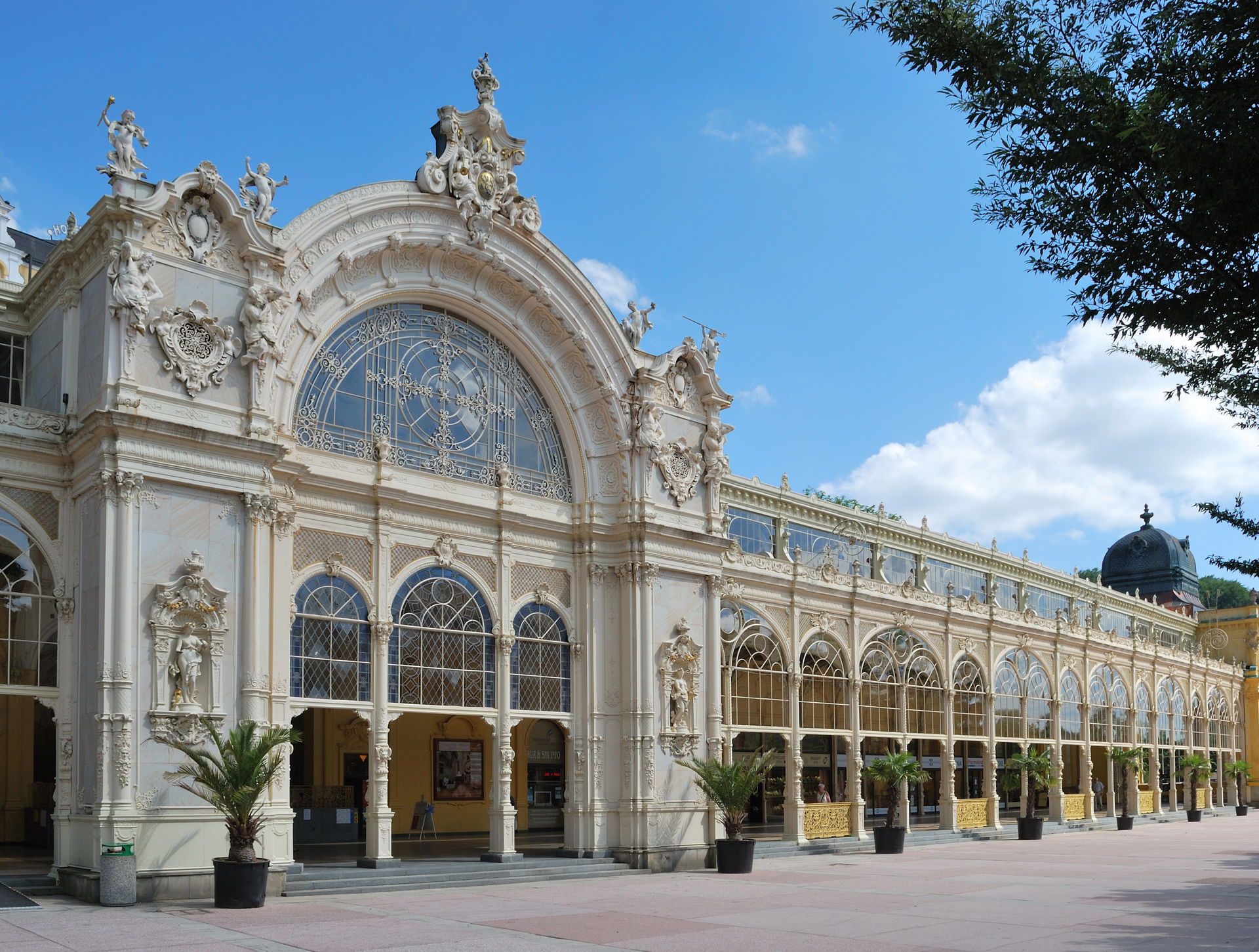 The entrance to the Main or Cast-iron Colonnade in Mariánské Lá…
