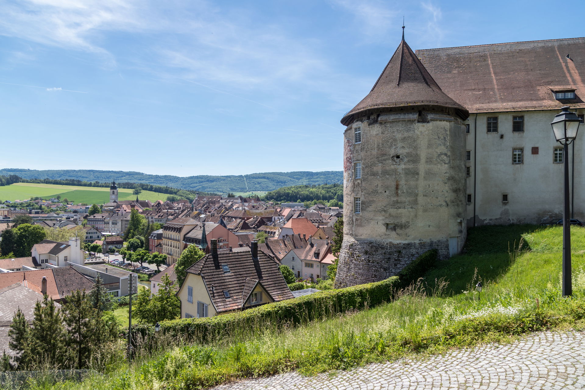View from the castle on the old town of Porrentruy, canton of J…