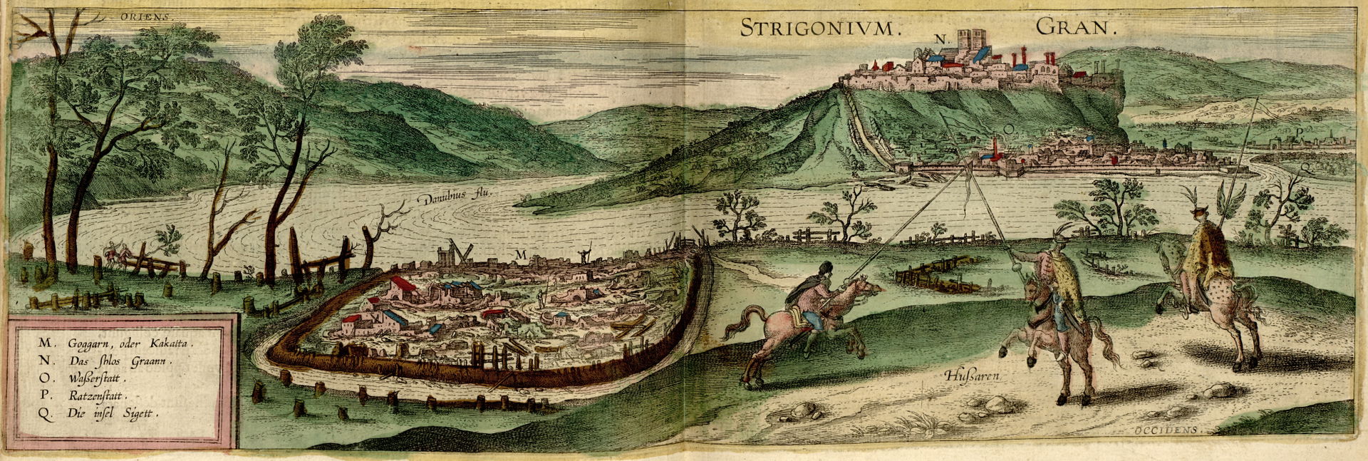The town of Gran / Strigonium (Esztergom) and the ruins of Kaka…