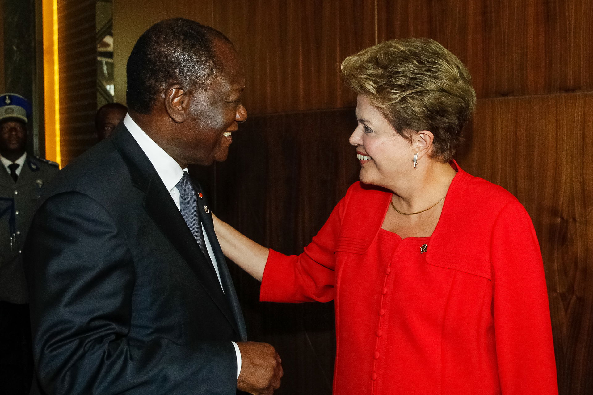 Alassane Ouattara et Dilma Rousseff, lors des réunions bilatéra…