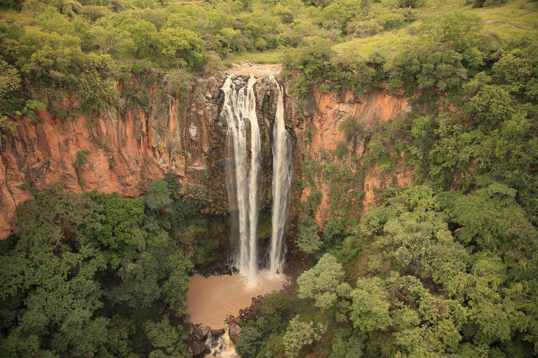 Cascada Cuentepec vista aérea