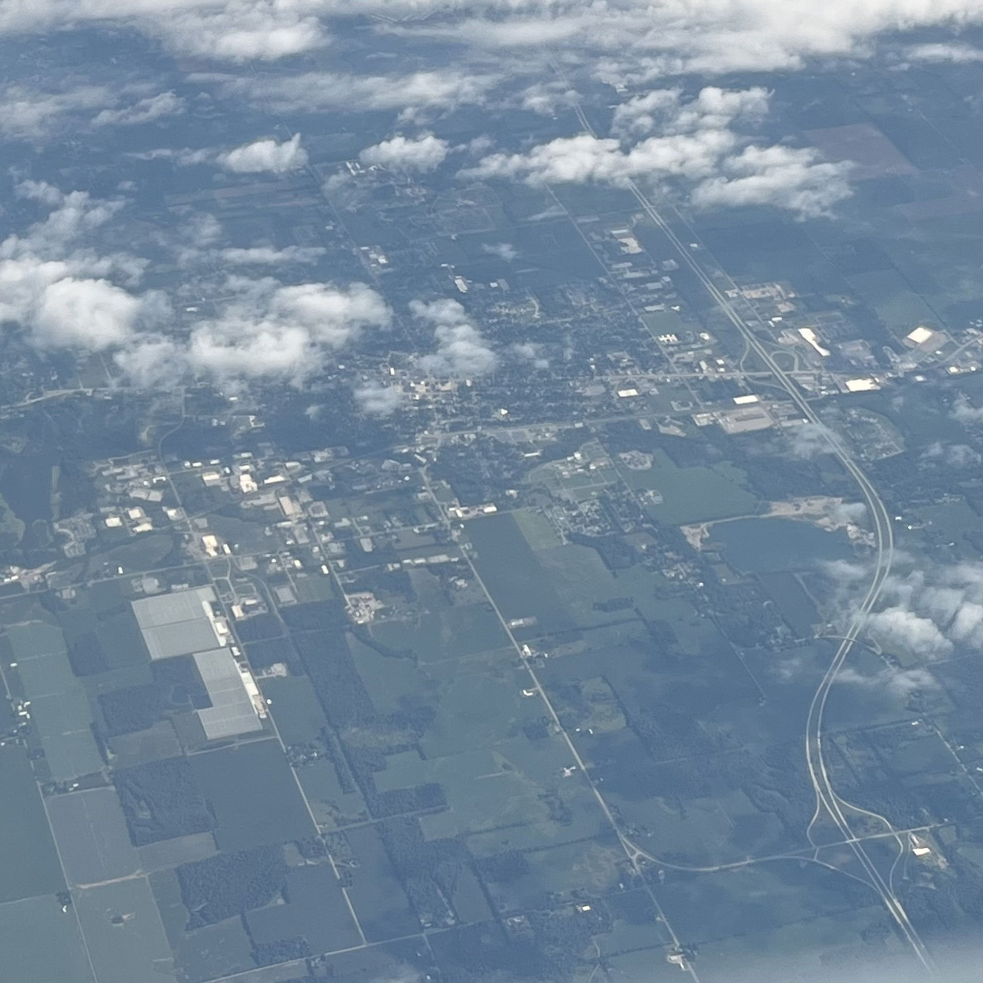 photograph of Coldwater, Michigan, from an airplane.