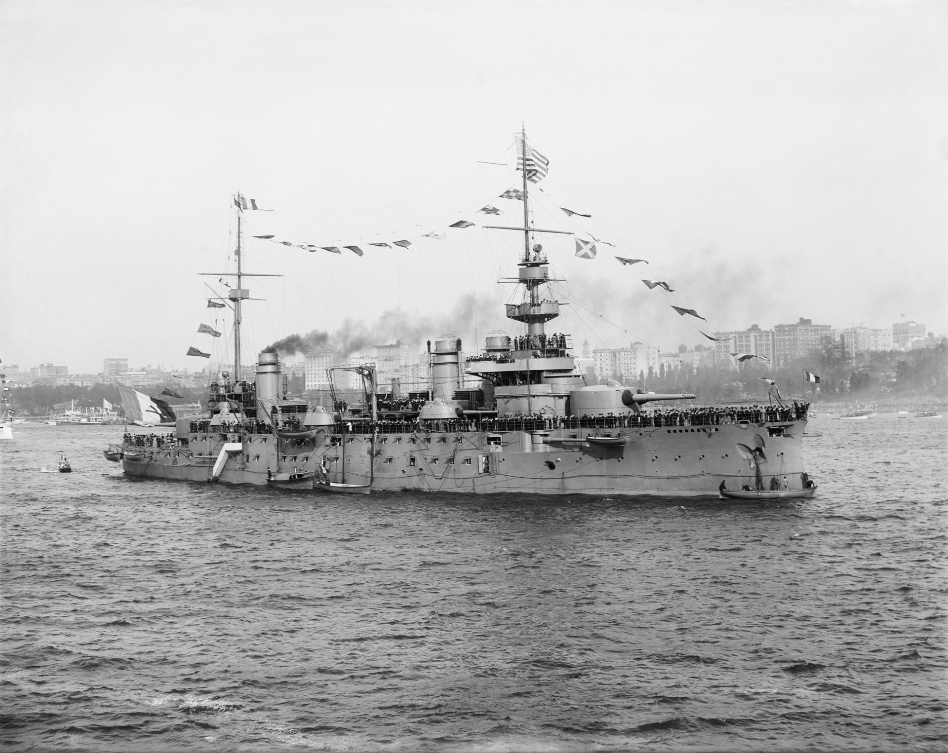 French battleship Justice, during the Hudson–Fulton Celebration…