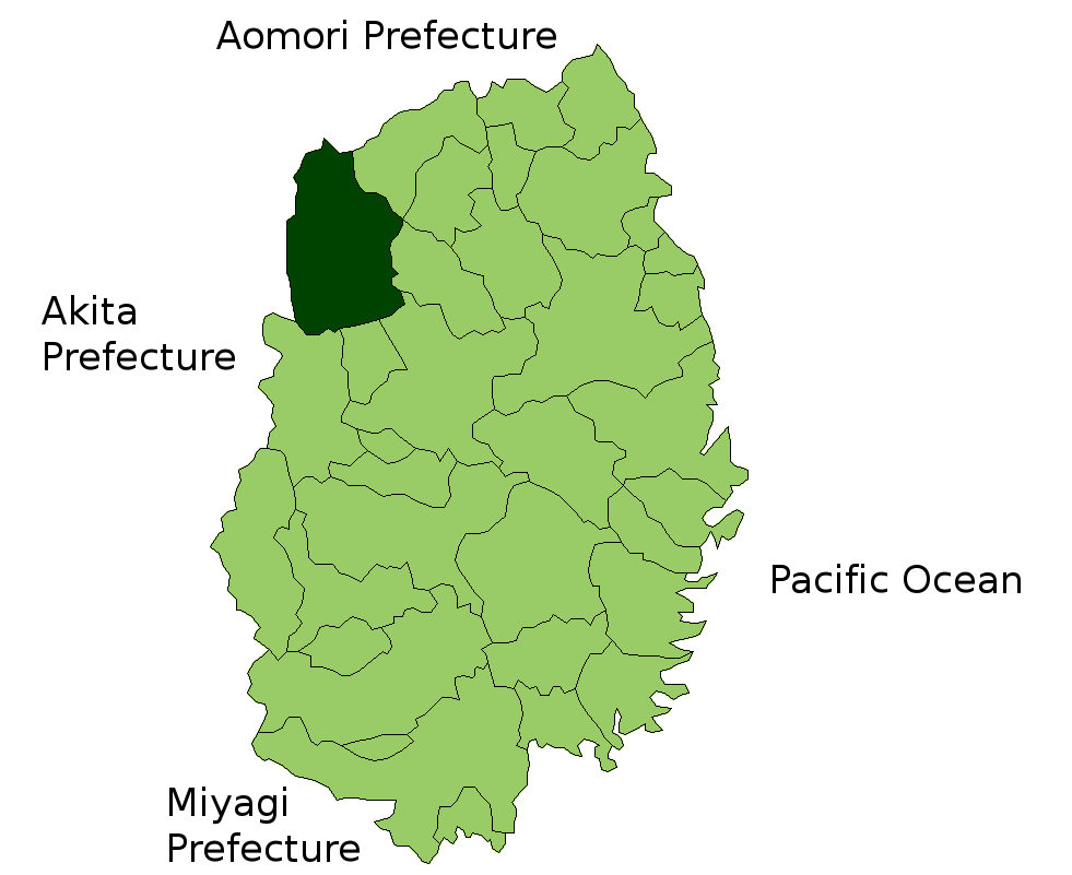 Location Map of Hachimantai in Iwate Prefecture, Japan