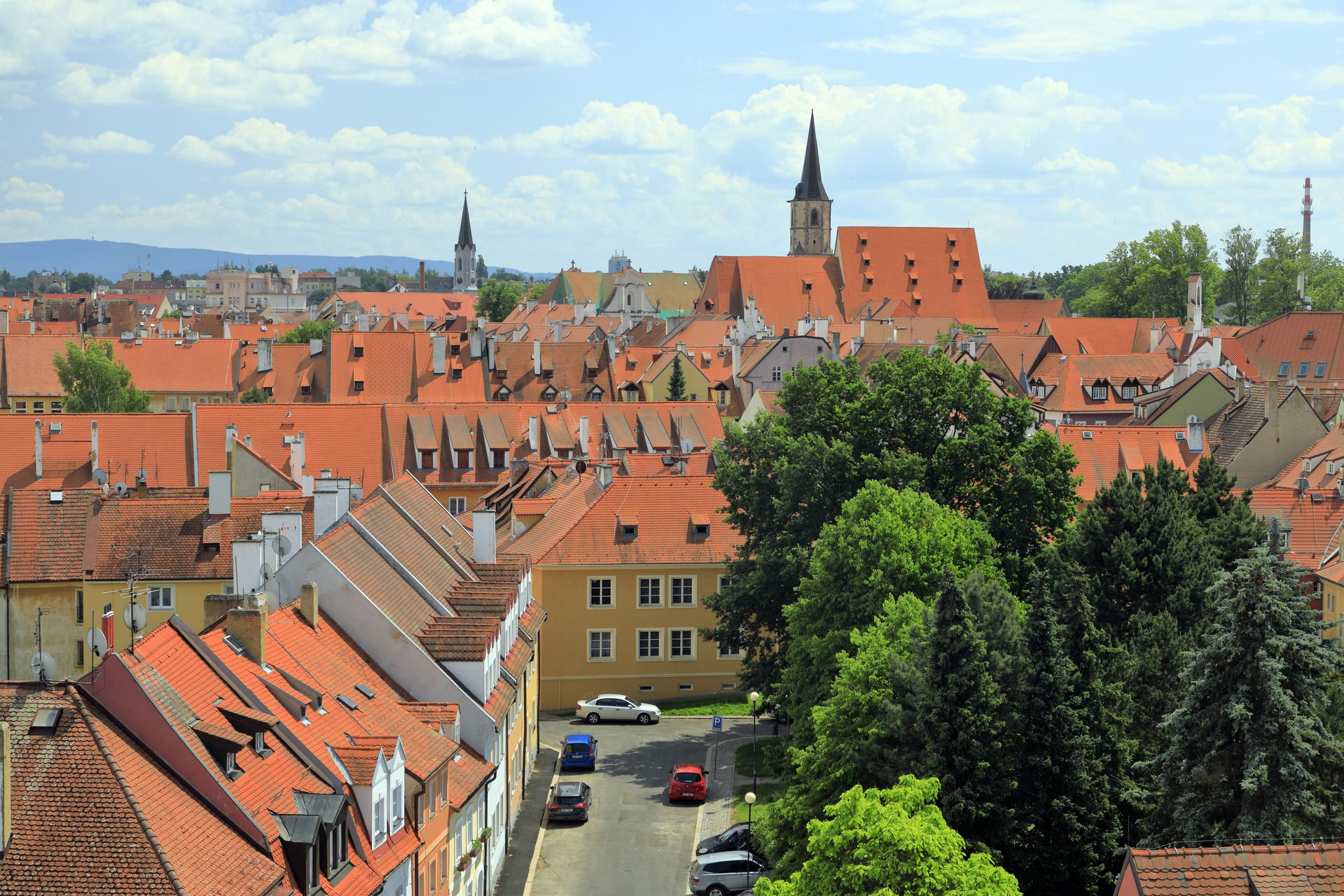 Von der Plattform des schwarzen Turmes der Burg Eger Richtung S…