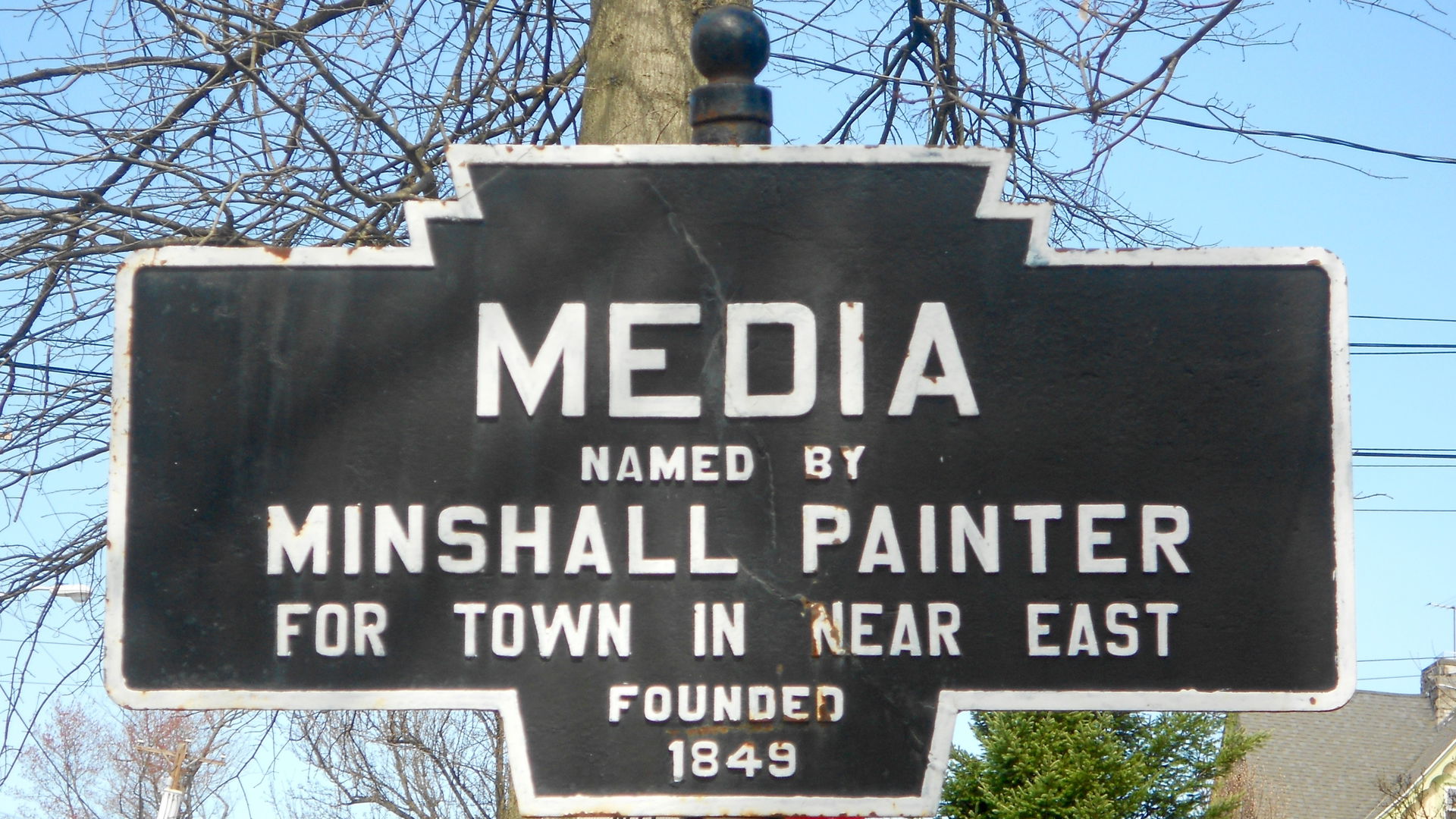 en:Keystone Marker for Media, Pennsylvania. Official state hig…