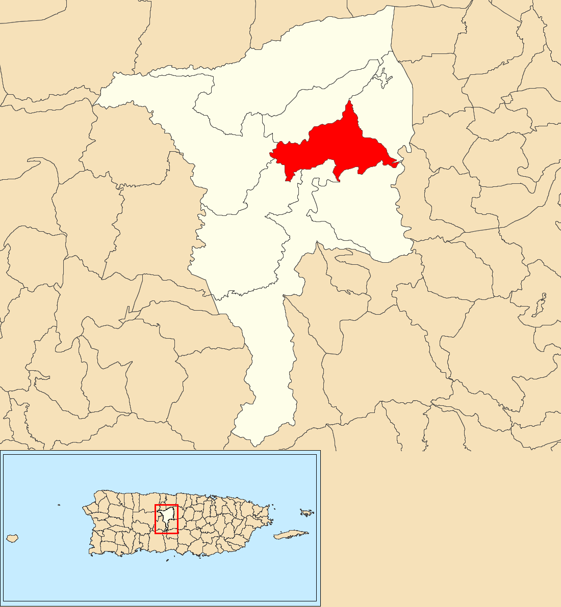 Pesas, Ciales, Puerto Rico locator map