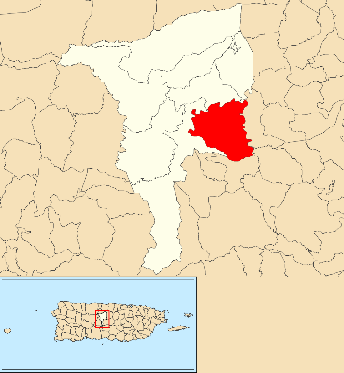 Pozas, Ciales, Puerto Rico locator map