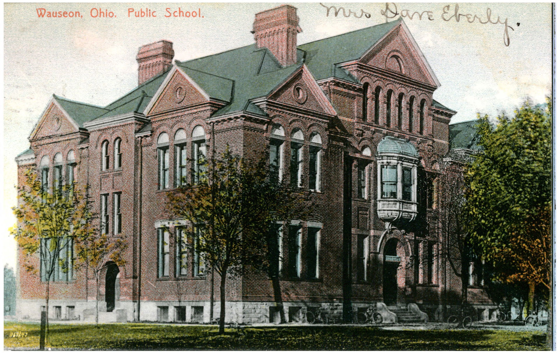 A view of the Public School building located in Wauseon, Ohio.