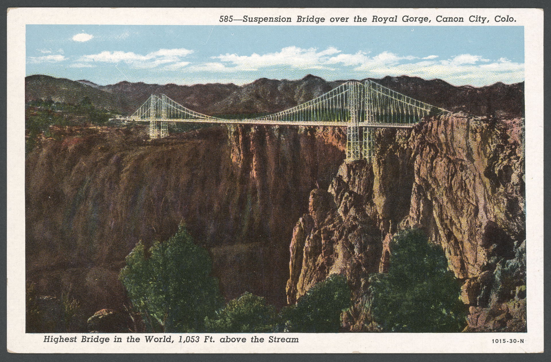 Sanborn Souvenir Co. 585 - Suspension Bridge over the Royal Gor…