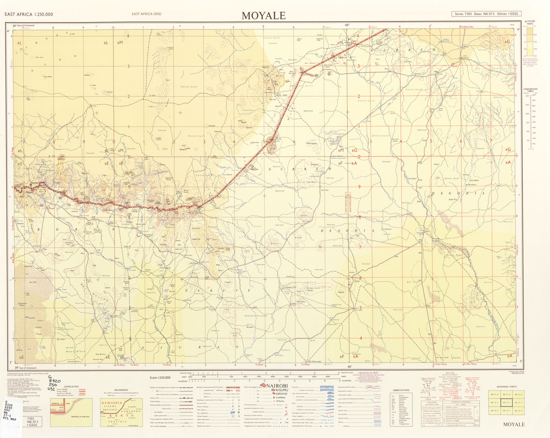 Moyale - Sheet NA-37-3, 1:250,000 (7.5 MB) - East Africa, Serie…